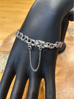 Vintage Sterling Silver Charm Link Bracelet